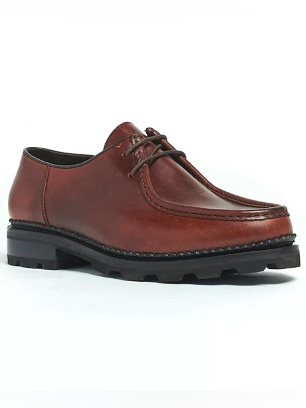 Anthony Veer Men's Wright Moc Toe Lace-up brown leather shoes size 13